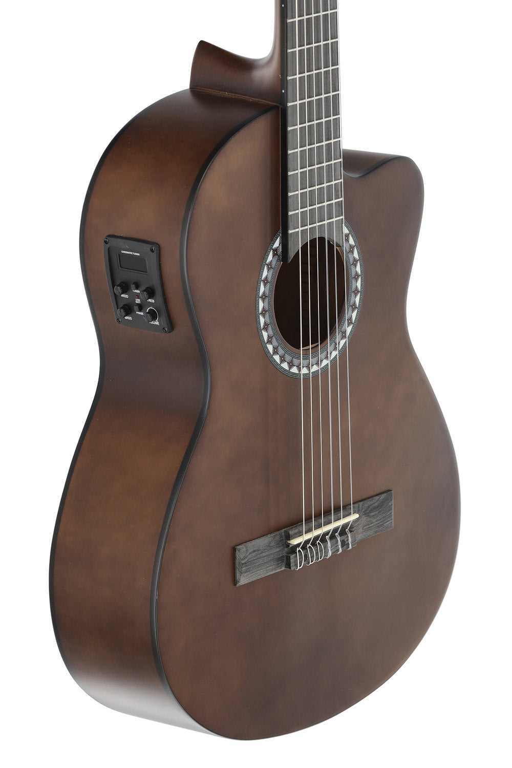 VGS Basic elektroakustische klassische gitarren, walnussfarben
