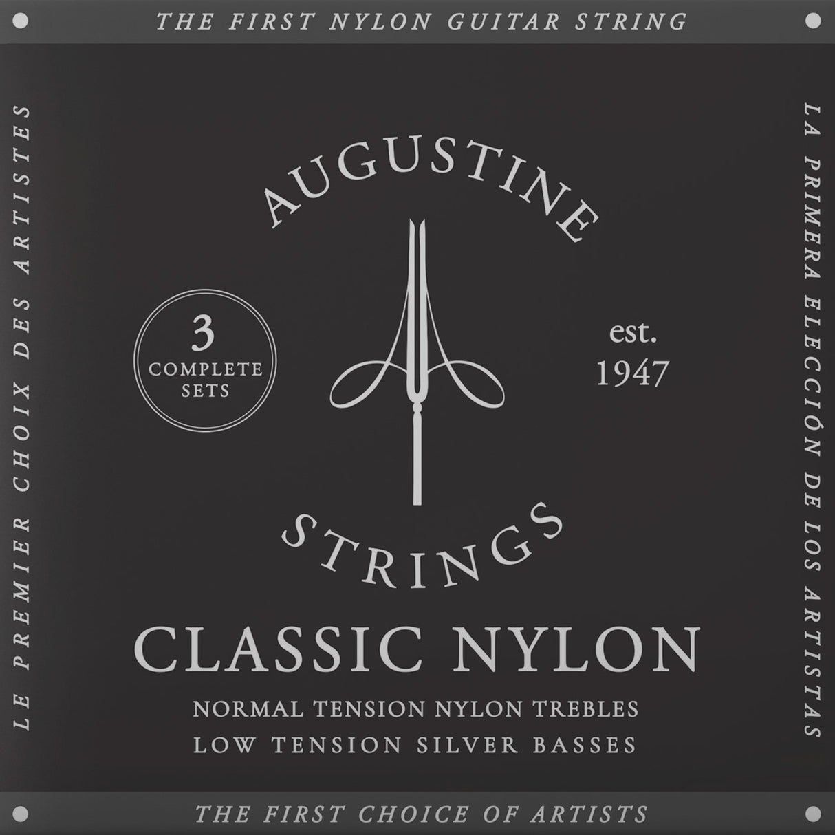 Augustine Saiten für klassische Gitarre Classic Label - 3 x Set Classic Black (normal/low)