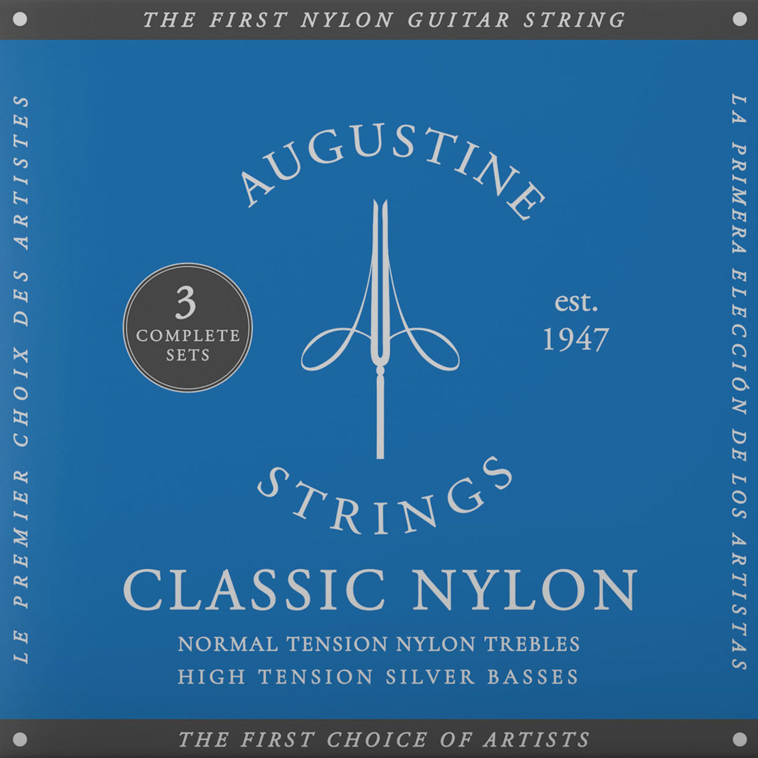 Augustine Saiten für klassische Gitarren Classic Label - 3 x Set Classic Blue (normal/high)