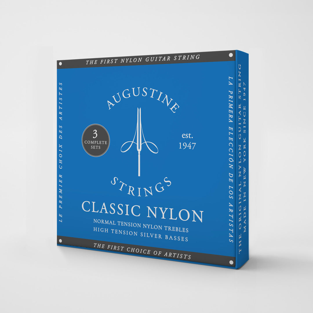 Augustine Saiten für klassische Gitarren Classic Label - 3 x Set Classic Blue (normal/high)