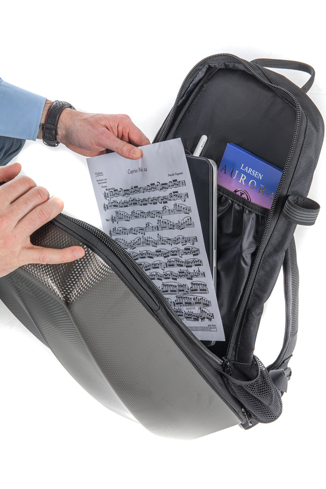 GEWA Rucksack für Geigen case Space Bag - Titanium 4/4 - 3/4 (33 x 67 (mit Bogen case 79 ) x 19 cm)