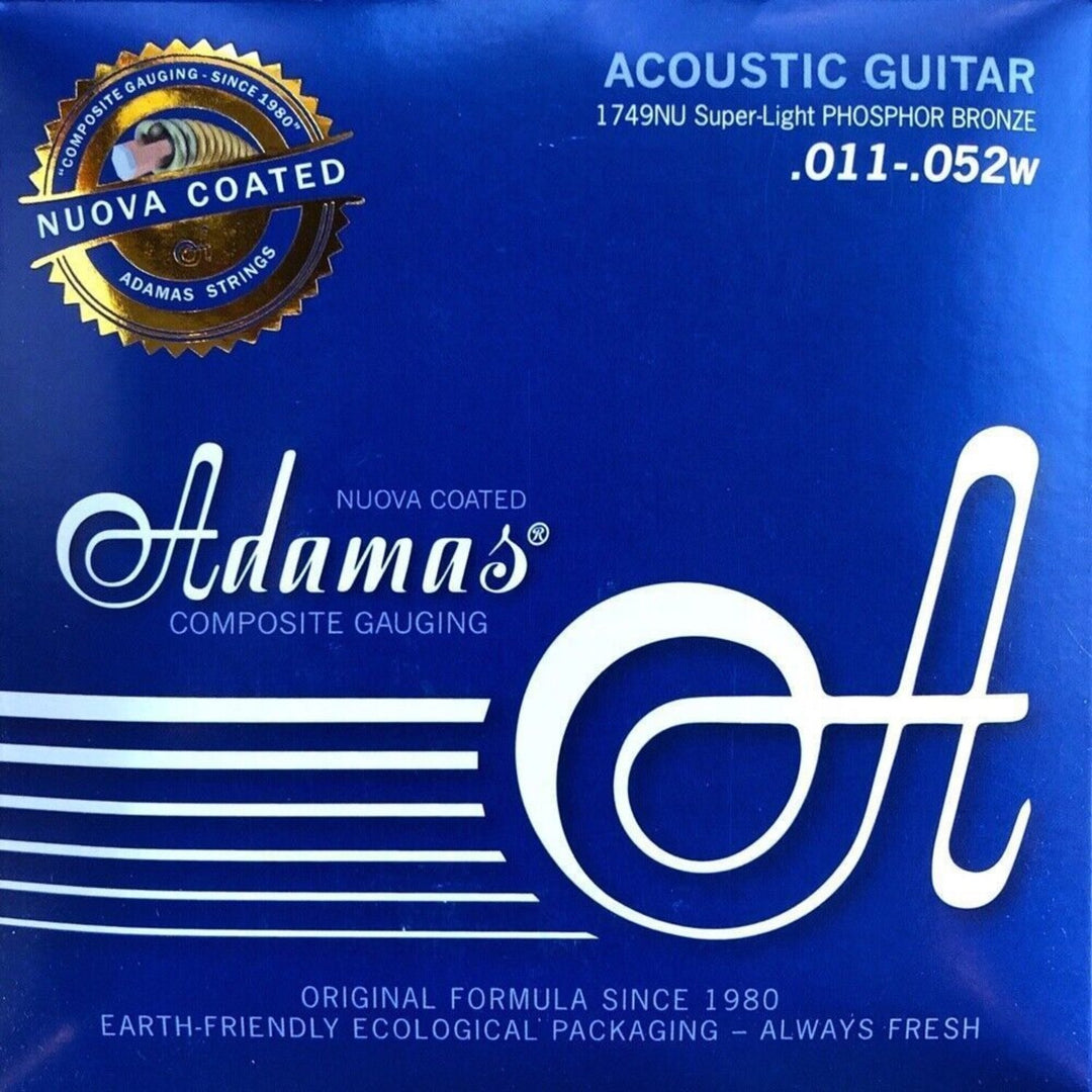 Adamas Saiten für Akustikgitarren Nuova phosphor bronze beschichtet - Super-Light .011-.052 (1749NU)