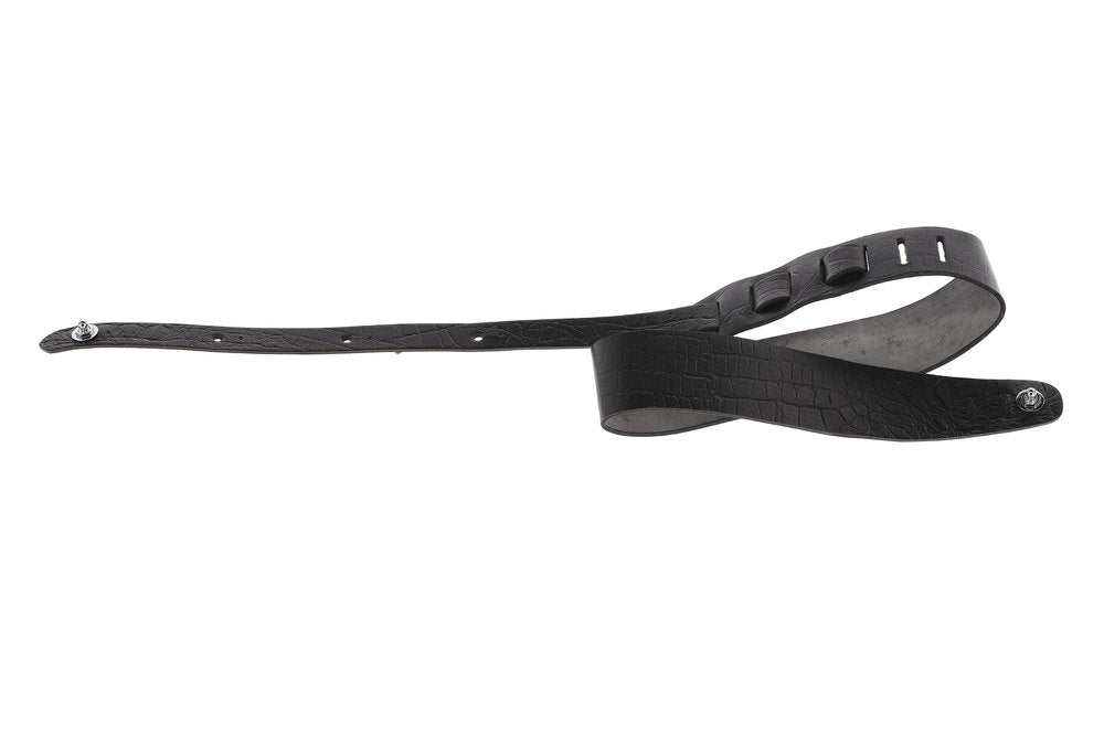 GEWA Premium Plain 70 Gitarrengurt mit Security Locks, schwarz, genarbt