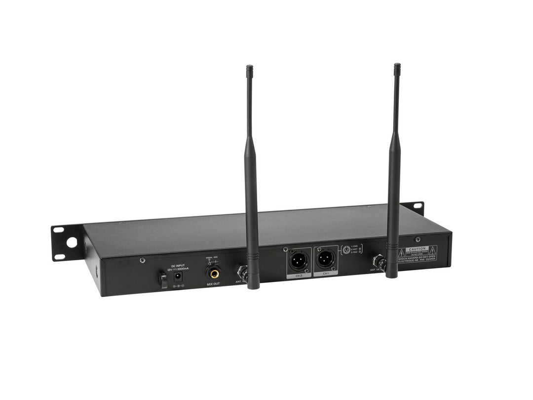 OMNITRONIC UHF-602 2-Kanal-Funkmikrofonsystem 823-832/863-865 MHz