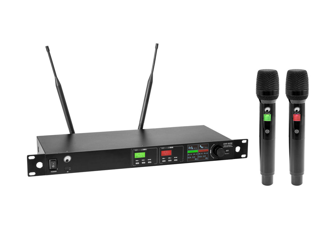 OMNITRONIC UHF-602 2-Kanal-Funkmikrofonsystem 520-554 MHz