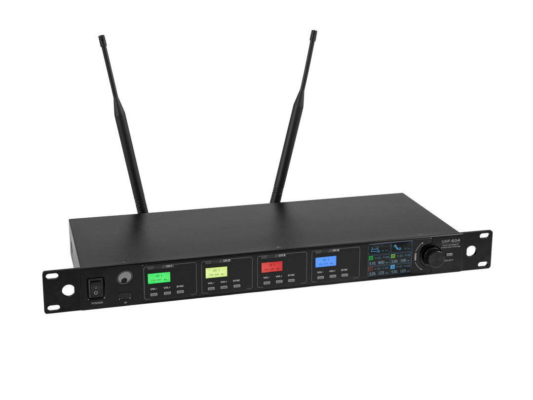 OMNITRONIC UHF-604 4-Kanal-Funkmikrofonsystem 520-554 MHz