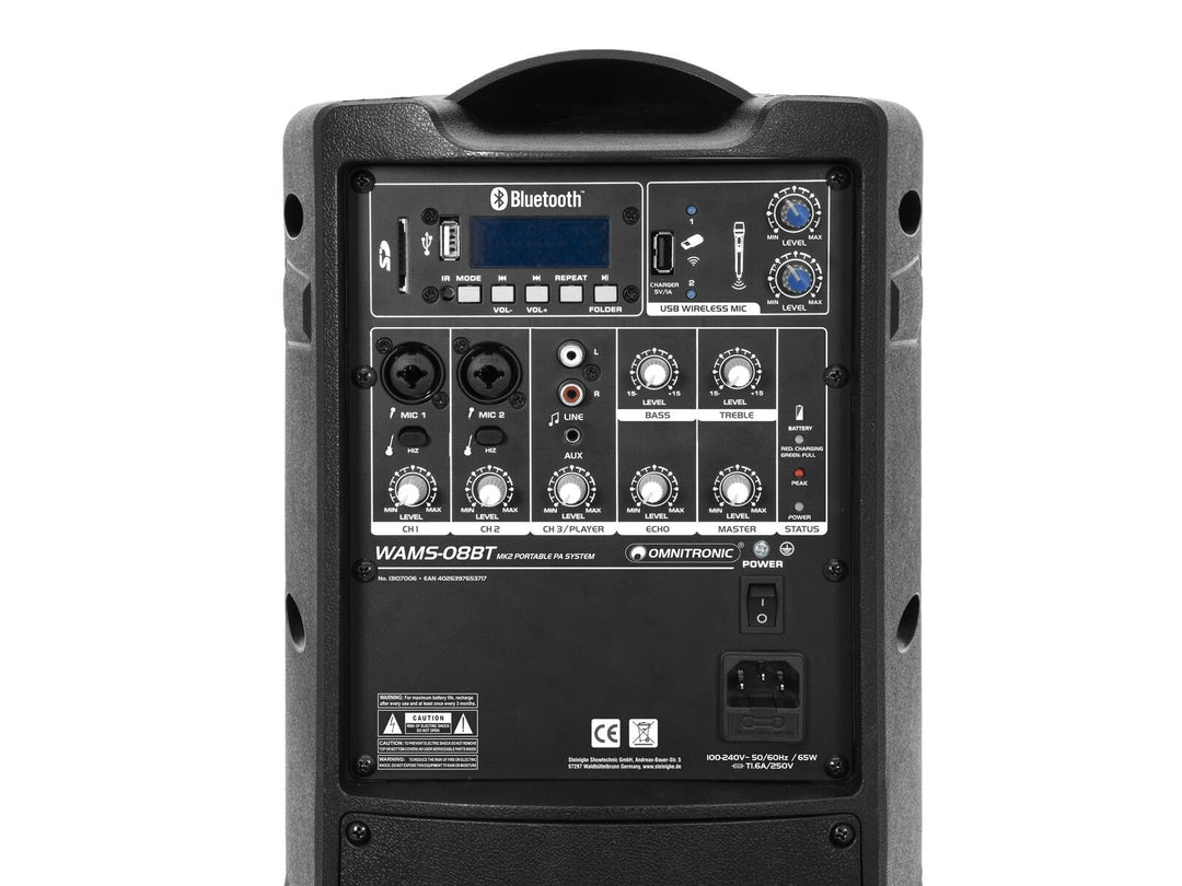 OMNITRONIC WAMS-08BT MK2 Drahtloses PA-System