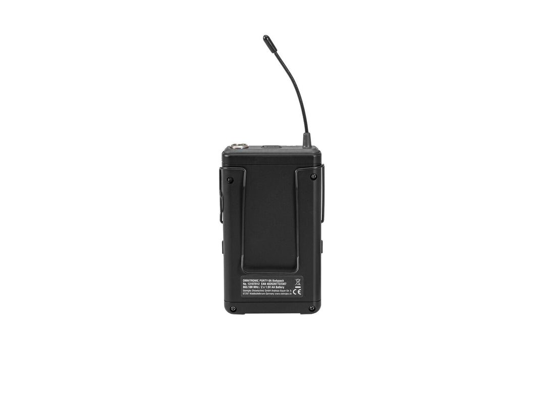 OMNITRONIC PORTY-8A Bodypack + Lavalier-Mikrofon 863.1 MHz