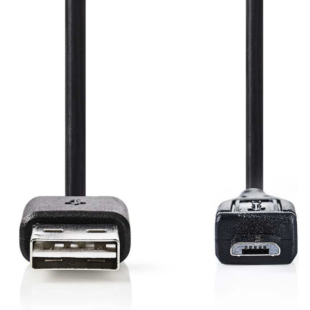 NEDIS USB Micro B han til USB A hun – Sort, 20 cm