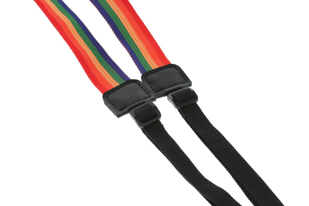 Fire & Stone Schalllochriemen für Ukulele, „Rainbow“, 25 mm