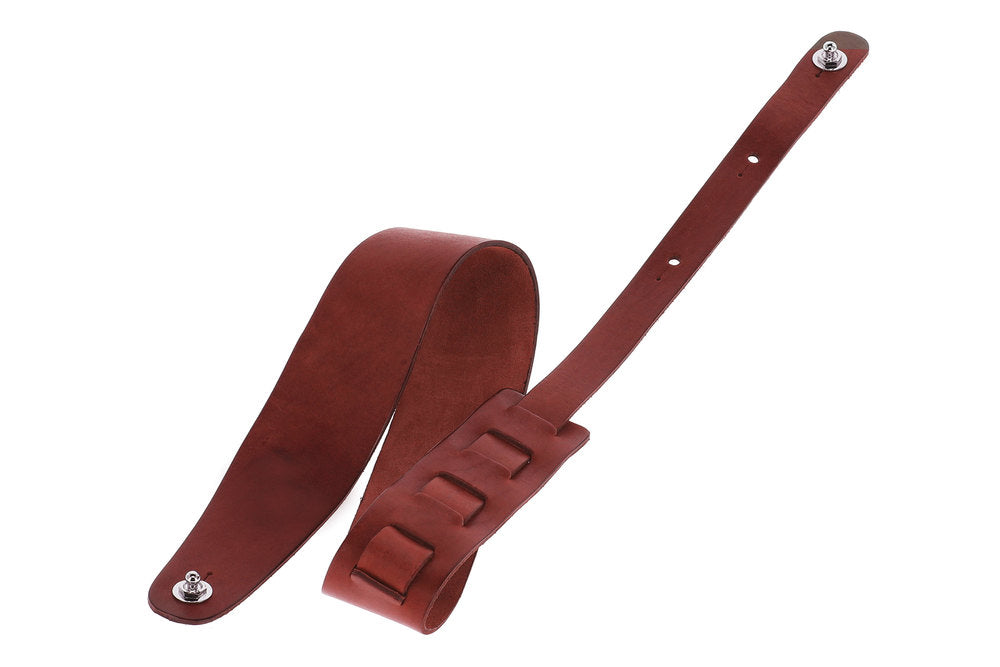 GEWA Premium Plain 70 Gitarrengurt mit Security Locks, rotbraun