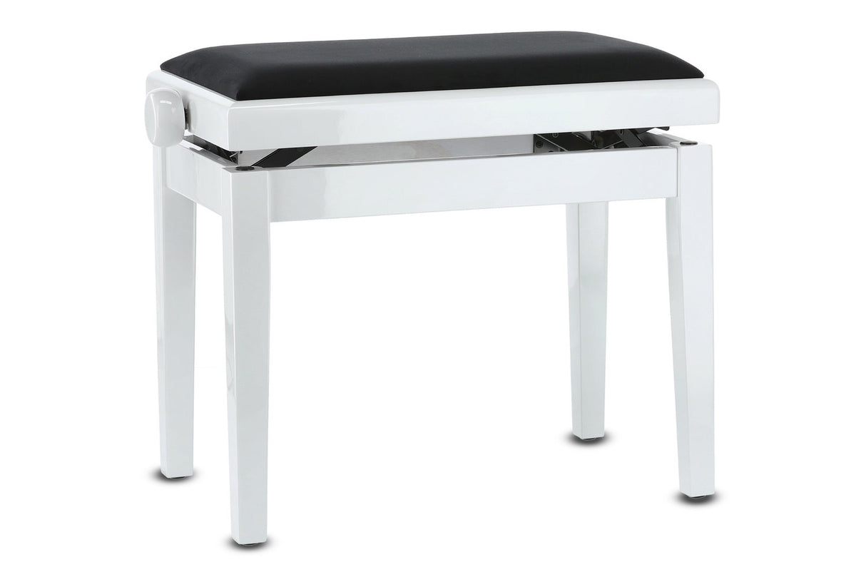 GEWA Piano bench Deluxe - White high gloss (Seat black)