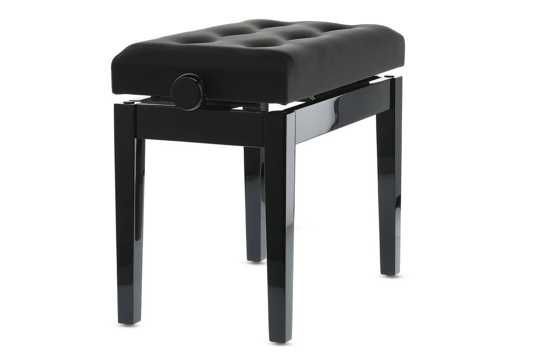 GEWA Klavierbank Deluxe Leder Black, Hochglanz - Black cover aus Kunstleder