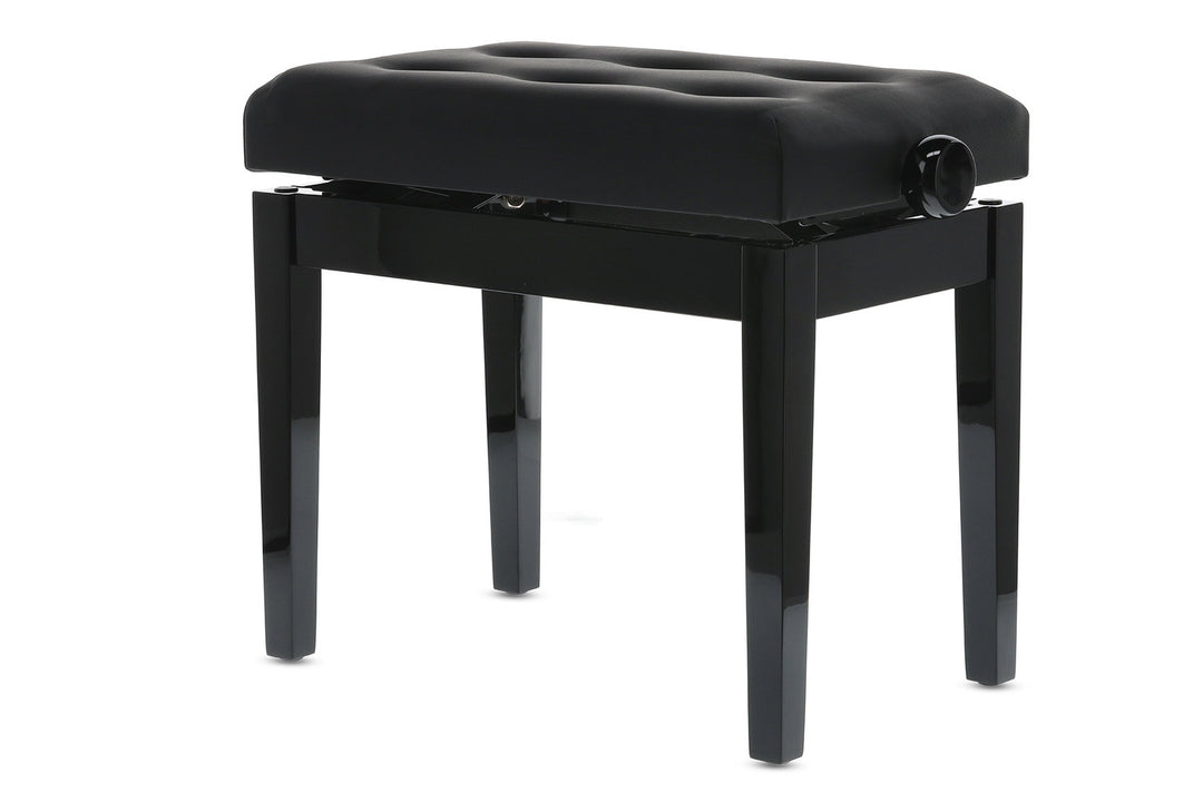GEWA Klavierbank Deluxe Leder Black, Hochglanz - Black cover aus Kunstleder