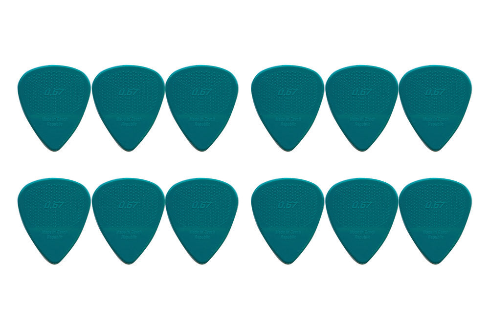 D-Grip Janicek Standard 351 Plektren, 0,67 mm, Türkis, 12 Stück