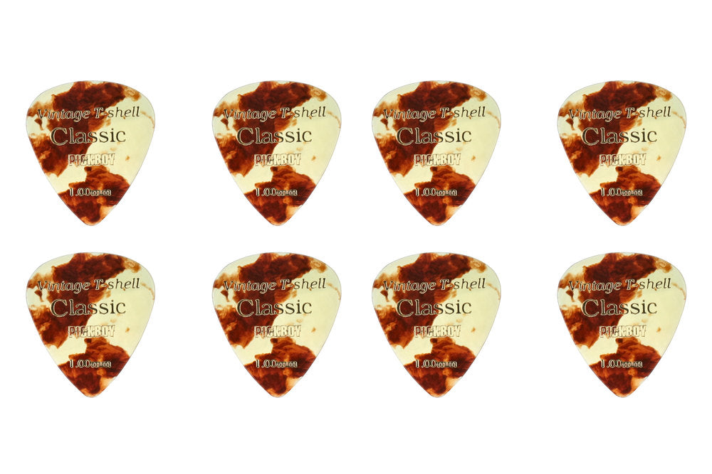 Pick Boy Vintage Classic T-Shell Plektren, kurz, 1,00 mm, 8 Stück