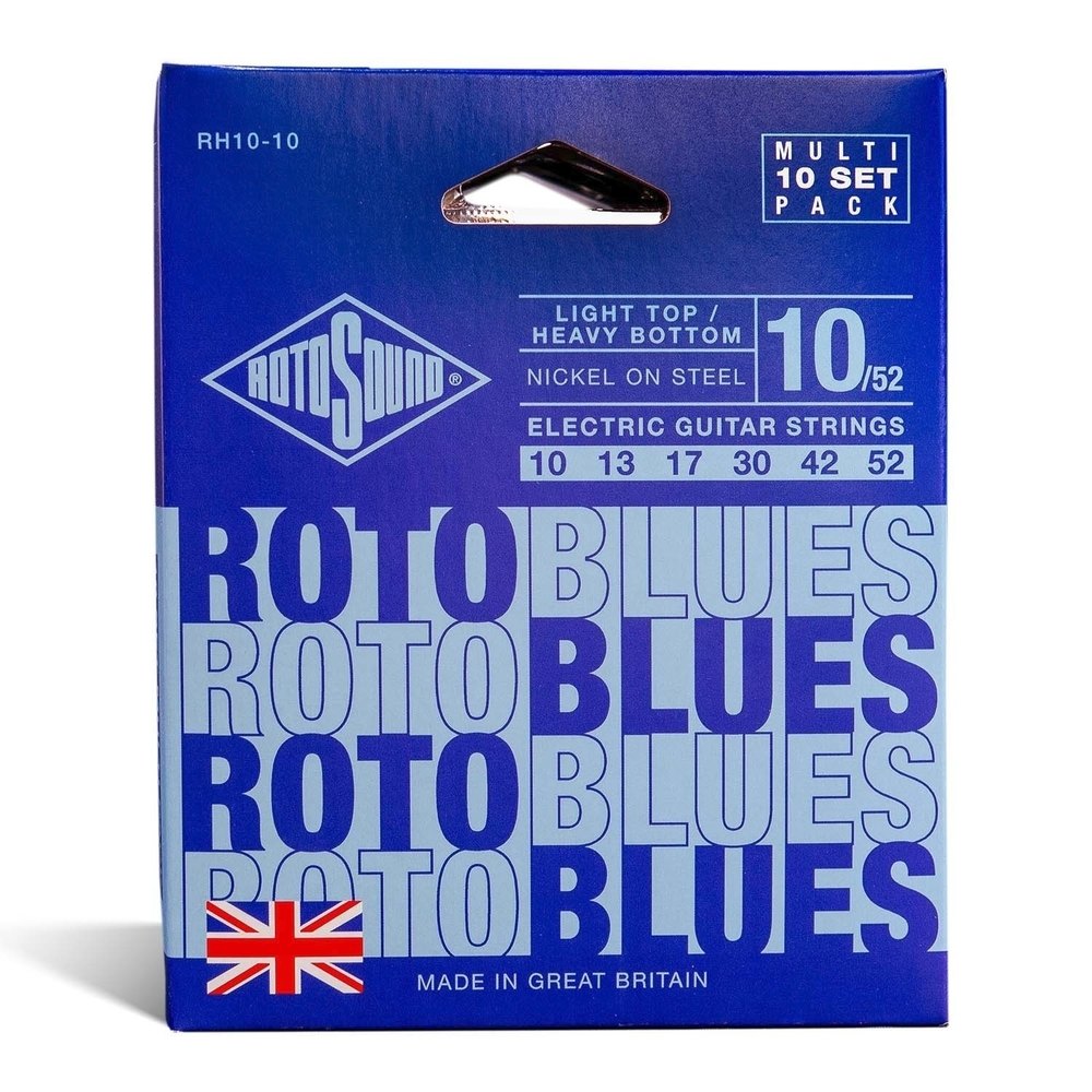 Rotosound Roto Blues RH10-10 E-Gitarrensaiten 10-52, 10 Sätze