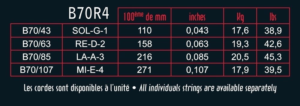 Savarez B70R4 Hexagonal Explosion 4-saitige basssaiten, Ricco