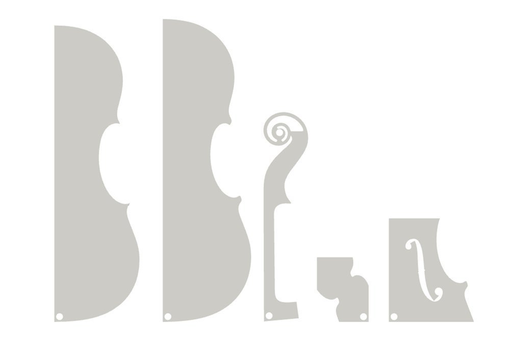 GEWA Konturschablone Strad Gore-Booth 1710 für Cello, 5-teilig
