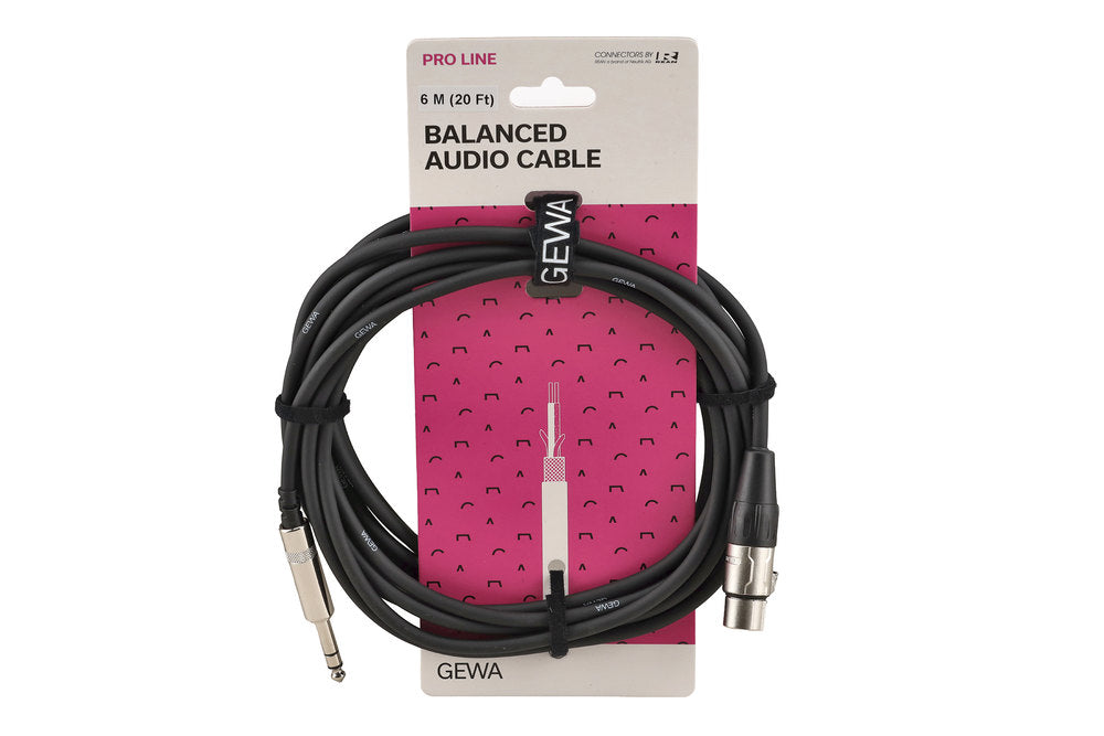 GEWA Pro Line symmetrisches Kabel 6 m, Stereo-Klinke auf XLR-Buchse