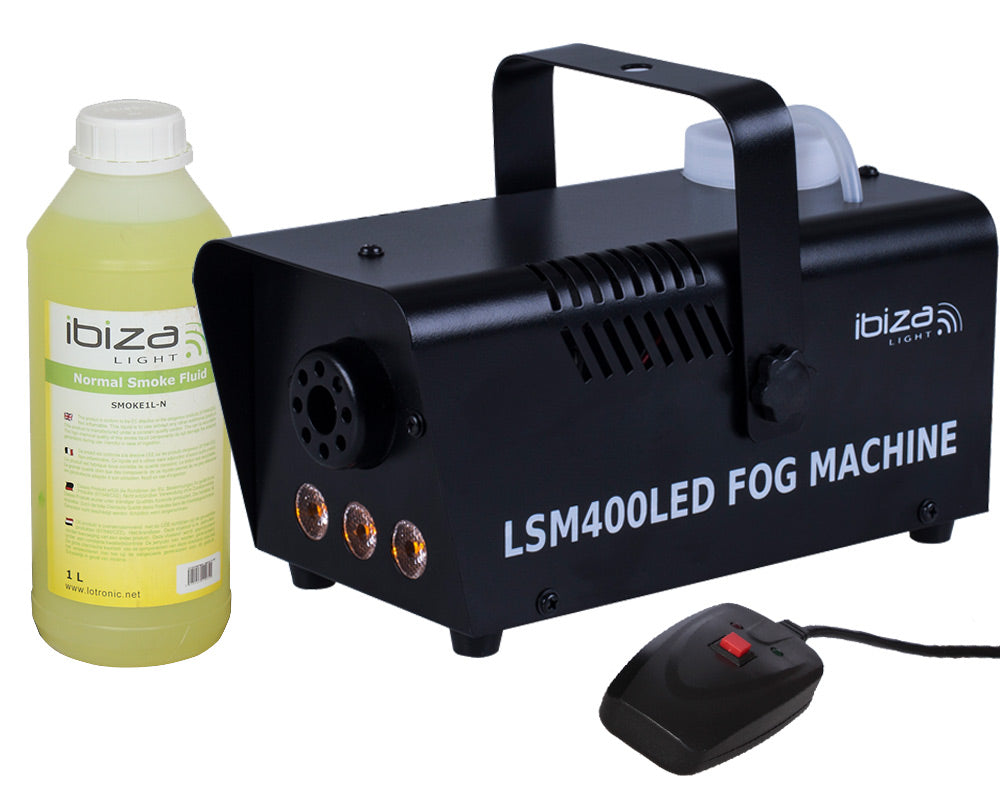 Ibiza Nebelmaschine mit Feuer/Flamme Effekt /Nebel Flüssigkeit