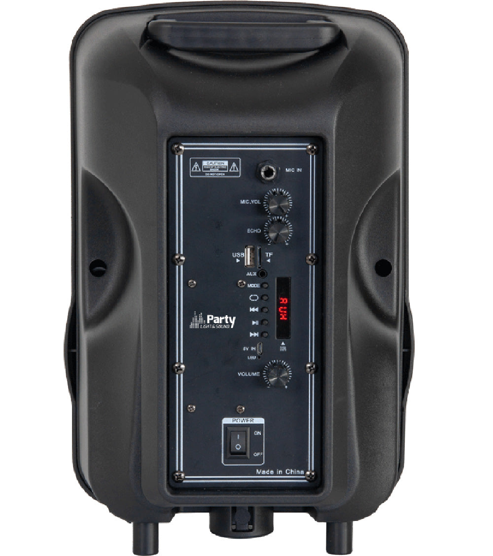 Aktiver Lautsprecher mit Ständer und Mikrofon