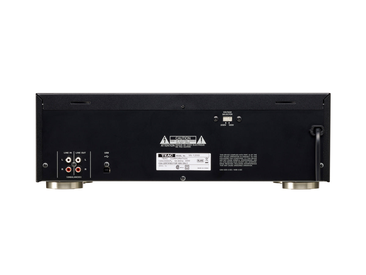 TEAC W-1200 Doppel-Kassettenspieler (Schwarz)
