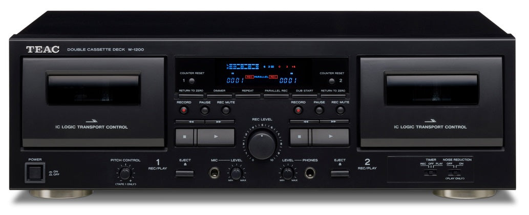 TEAC W-1200 Doppel-Kassettenspieler (Schwarz)