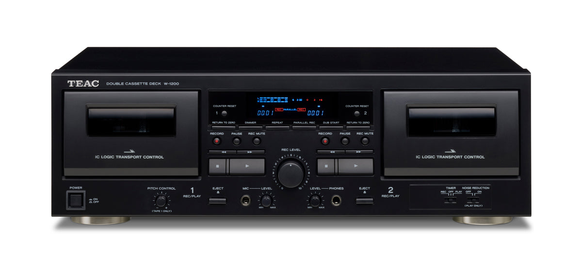 TEAC W-1200 Doppel-Kassettenspieler (Schwarz)