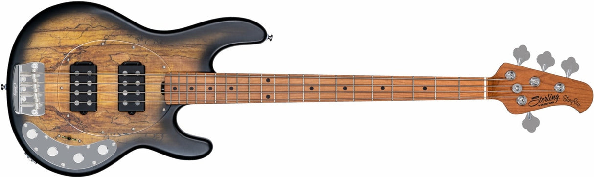 Sterling By Music Man StingRay RAY34HHSM, Natural Burl Satin