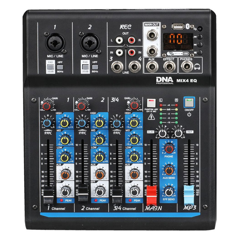 DNA MIX 4 EQ Audiomixer USB MP3 Bluetooth analog 4 Kanäle
