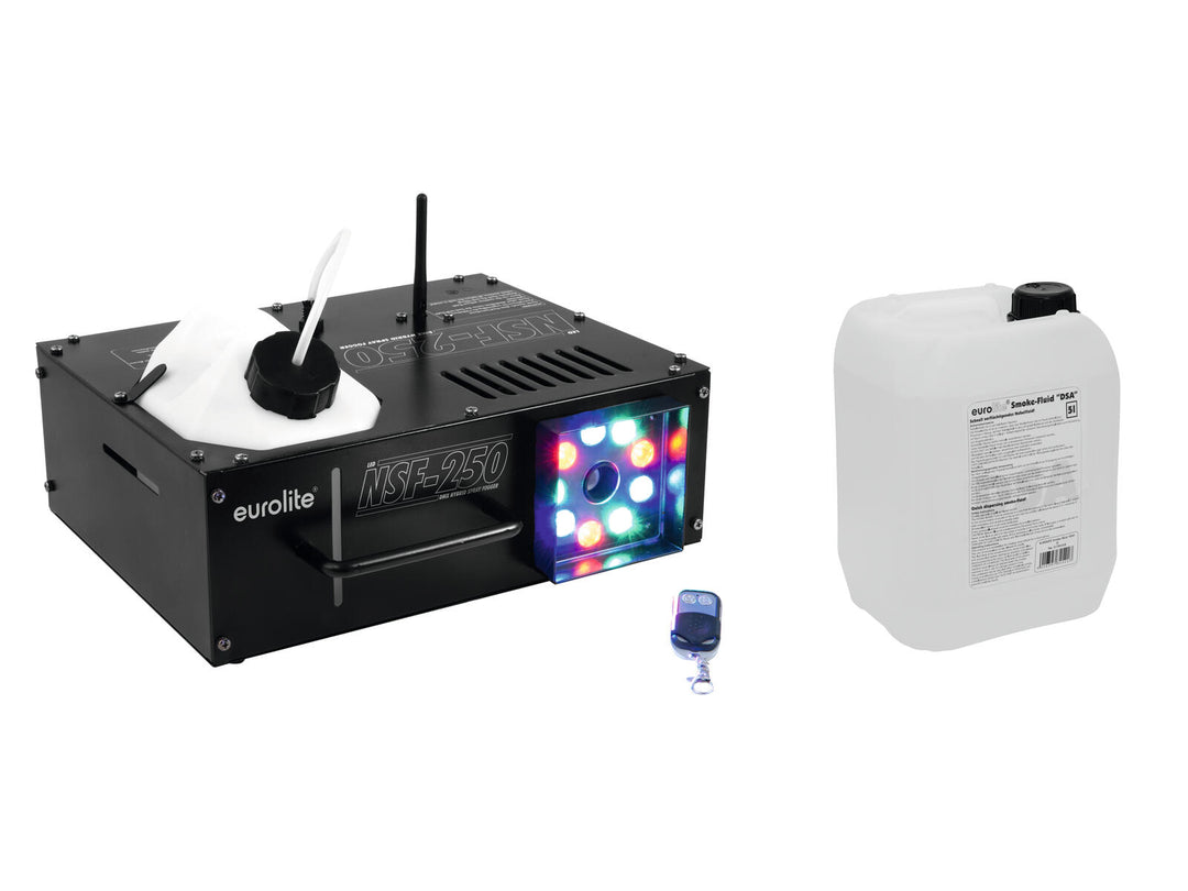EUROLITE Set NSF-250 + Nebelfluid -DSA- 5l