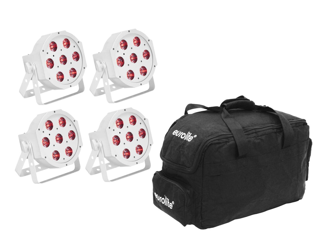 EUROLITE Set 4x LED SLS-7 HCL Spot weiß + Soft Bag