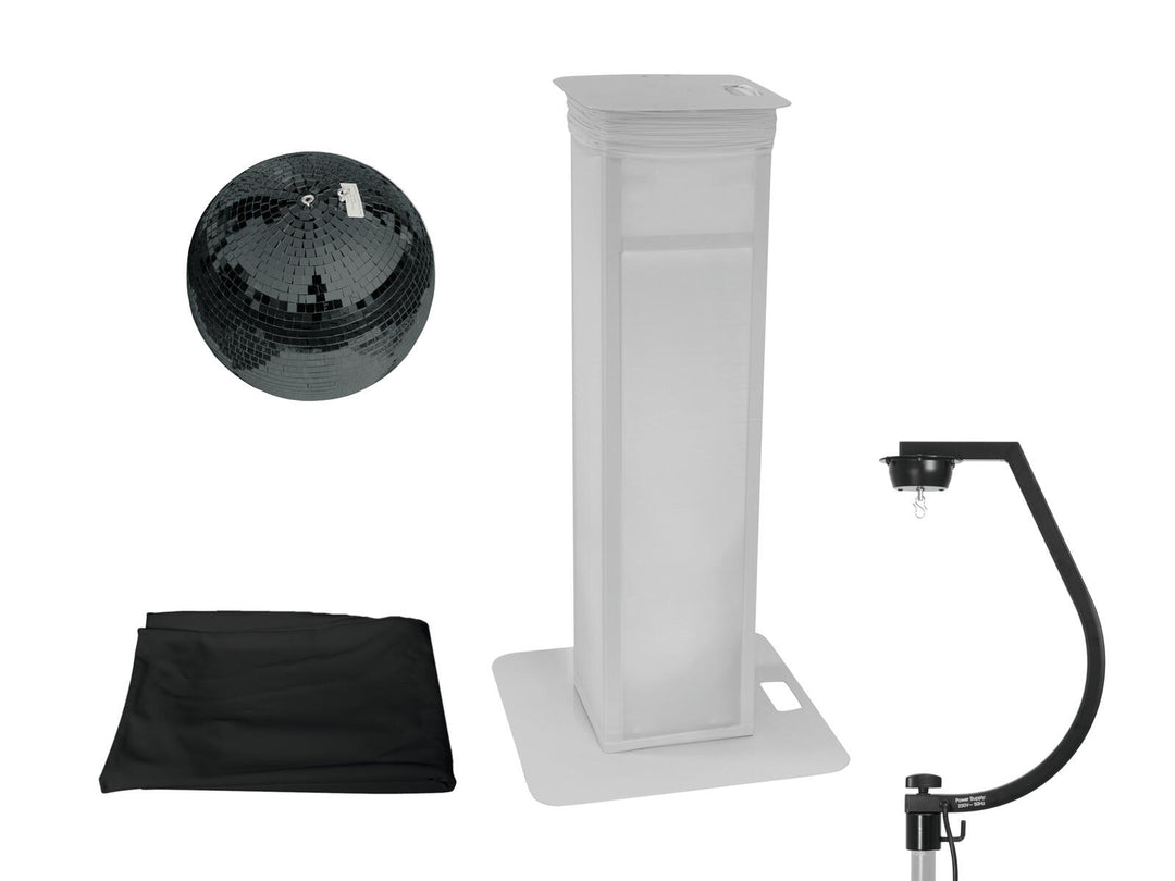 EUROLITE Set Mirror ball 30cm black with stage Ständer variable + Cover black