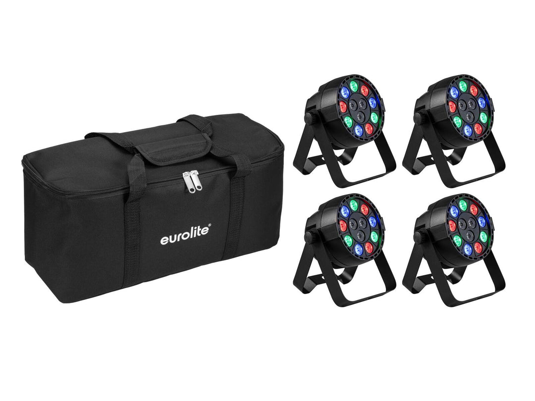 EUROLITE Set 4x AKKU Mini PARty RGBW Spot MK2 + Softbag