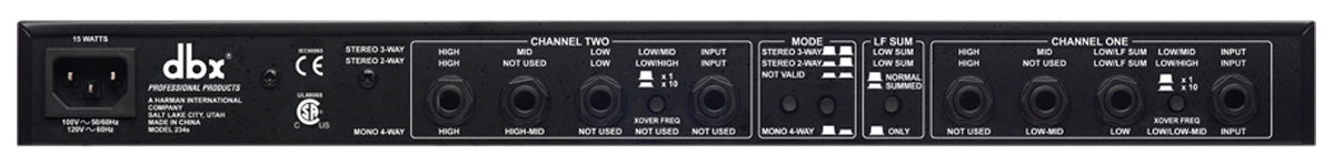 dbx 234S Stereo 2/3 Way, Mono 4-Way Crossover