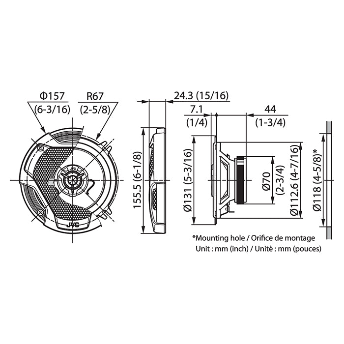JVC CS-DR522 Lautsprecherset 13 cm 2-Wege 260 W Peak