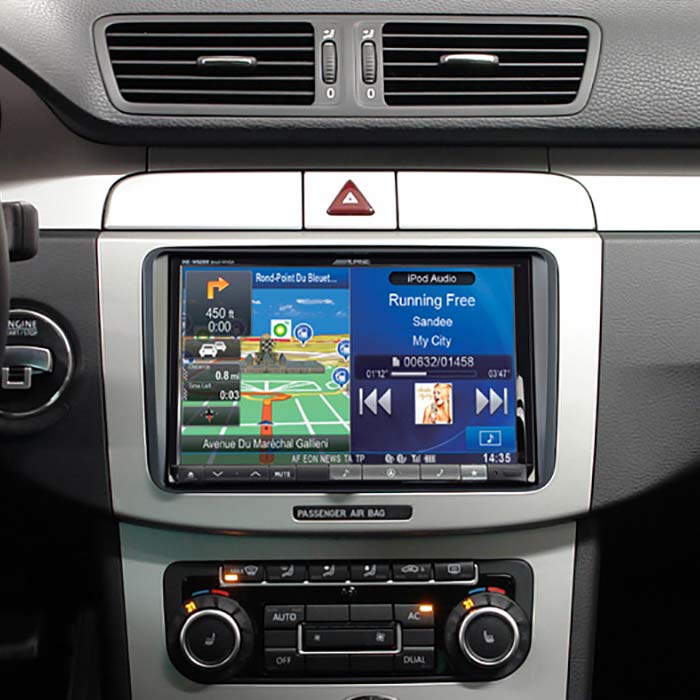 2-DIN 8"-Montagesatz für VW mit weißem Display