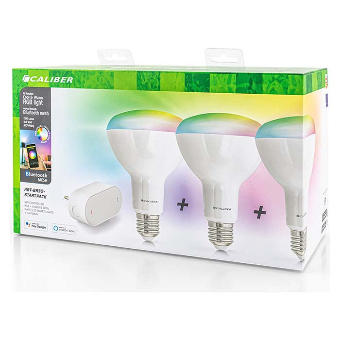 Caliber BR30 Smart-Home-Starterpack LED-Glühbirne weiß/multi