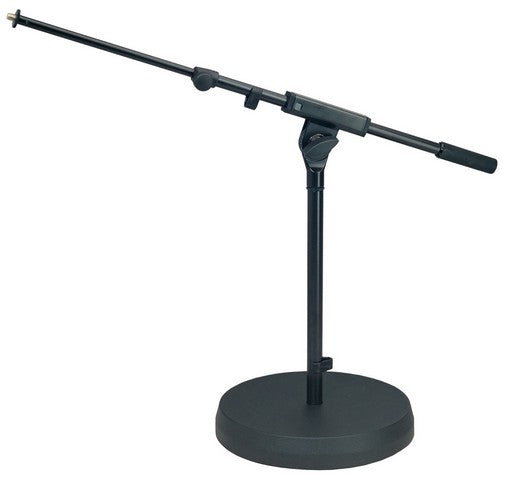 K&M Microphone-stand 43cm & hanger, round base, black