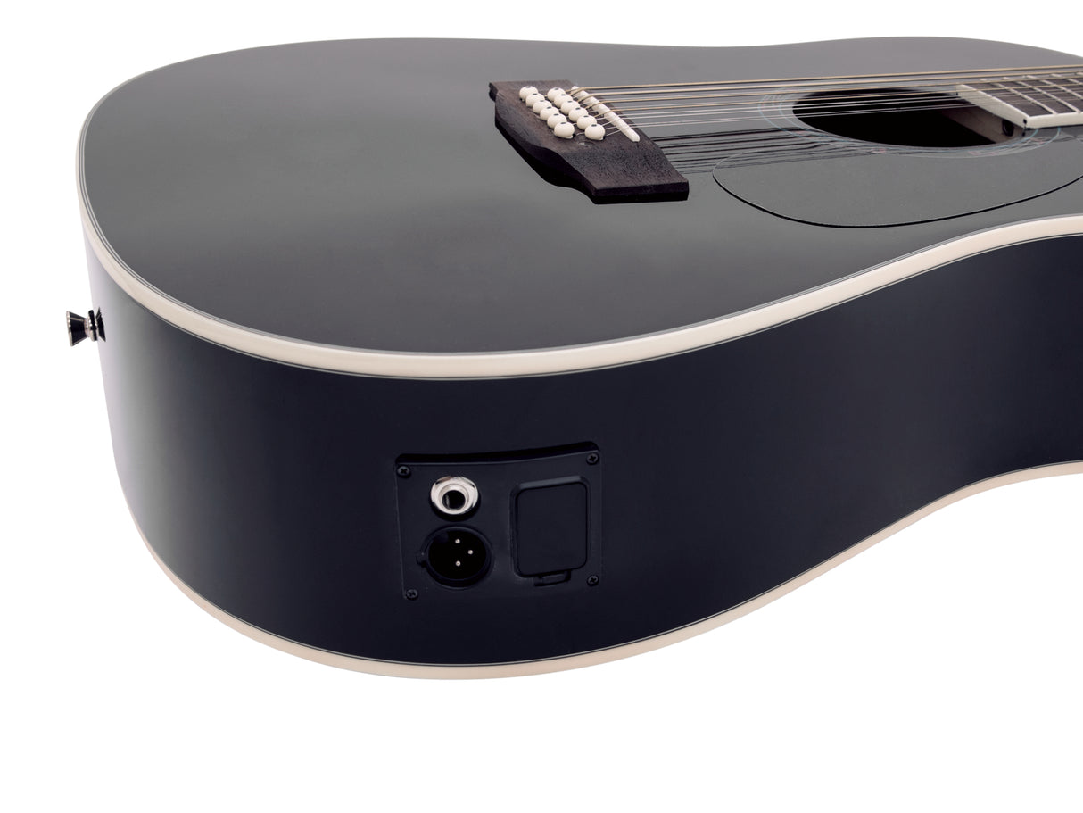 DiMavery DR-612 Western Guitar 12-strenget - Sort