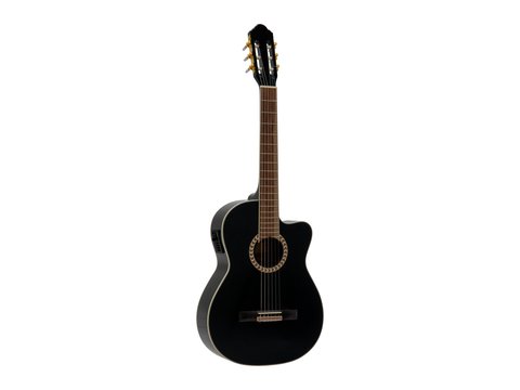 DiMavery CN-600E Classical guitar, schwarz