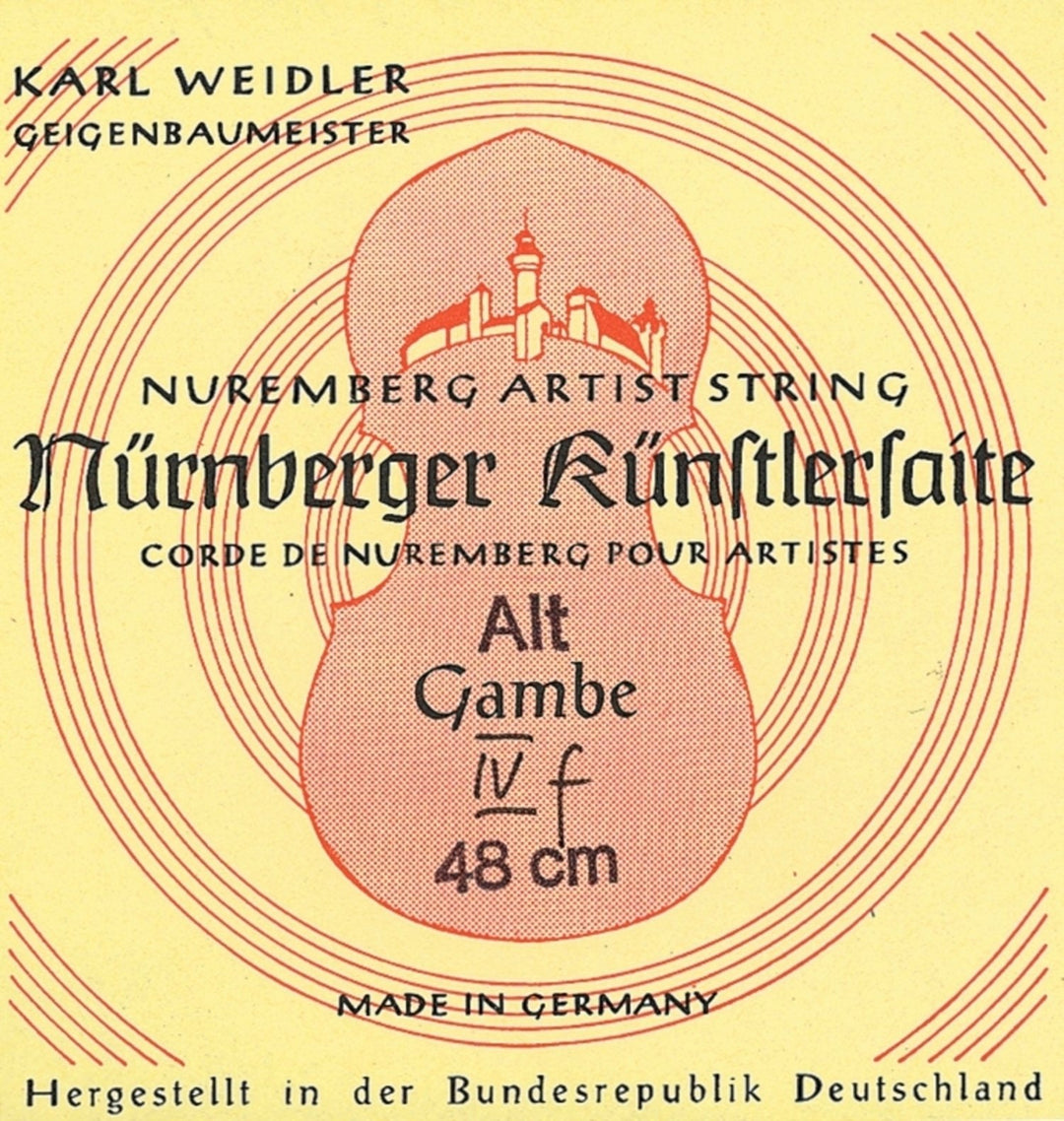 Nürnberger Viola da gambe-Saiten Künstler Seilkern. Chromstahl umsponnen - D'