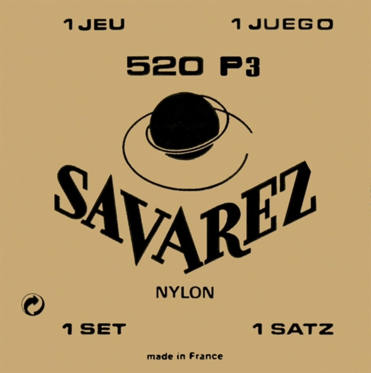 Savarez Saiten für klassische Gitarre Traditionelles Konzert 520 - Set normal G3w (520P3)