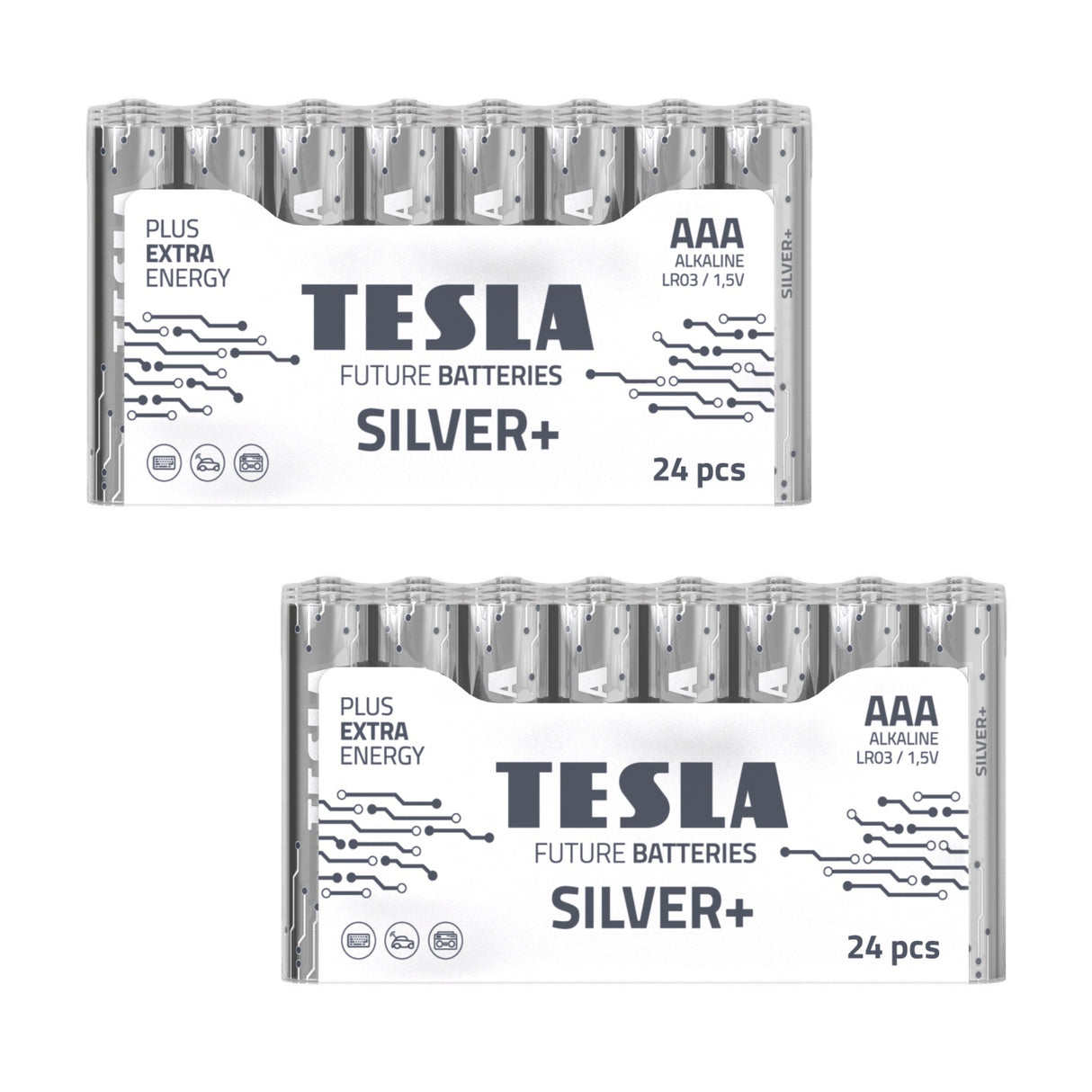 Tesla Silver+ AAA Alkaline Batterien (48 stk)
