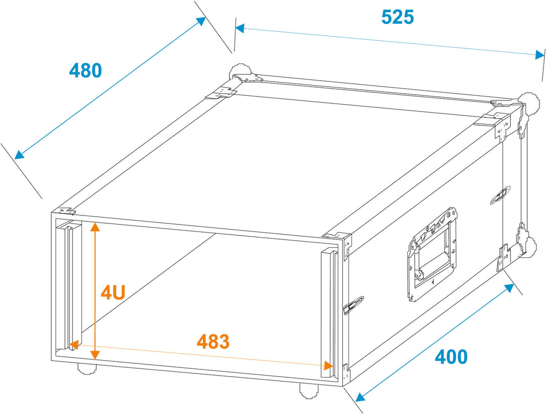 ROADINGER Effect Rack CO DD, 4U, 38cm tief, schwarz