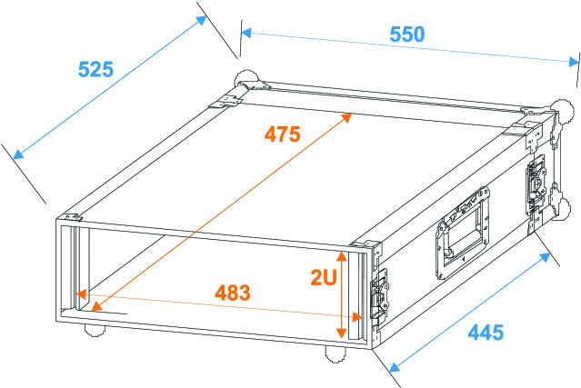 Roadinger Verstärker Rack Pro 2 Unit (45cm)