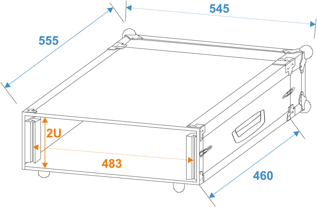 ROADINGER Verstärker-Rack PR-1, 2U, 47cm tief