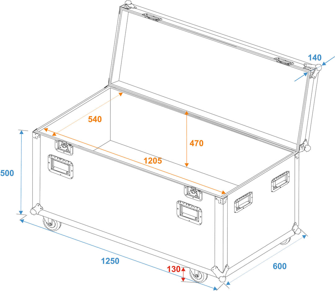 ROADINGER ODV-1 Universelles Tour-Case 120cm mit Rädern