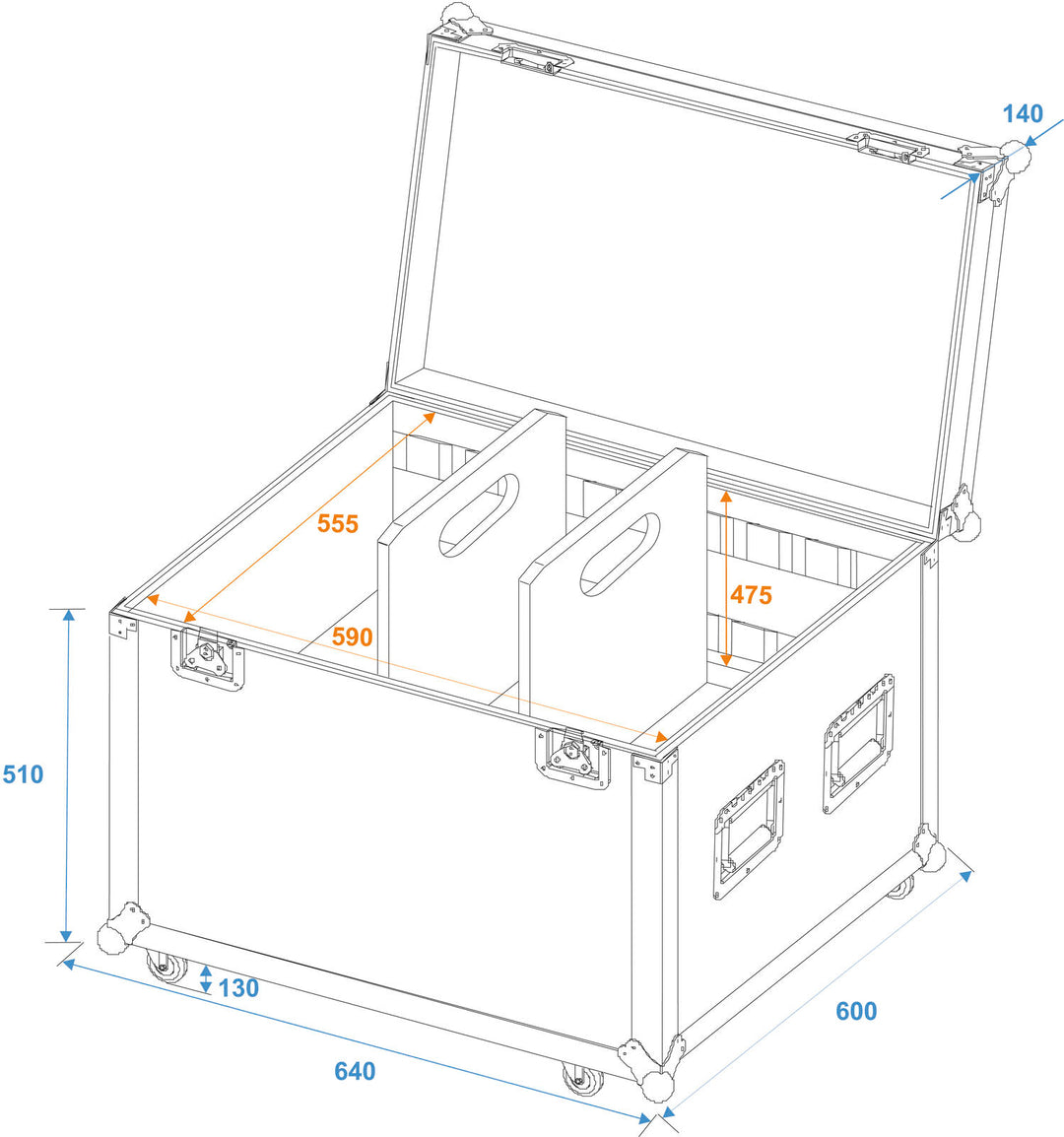 ROADINGER Universal-Tour-Case 60cm mit Rädern
